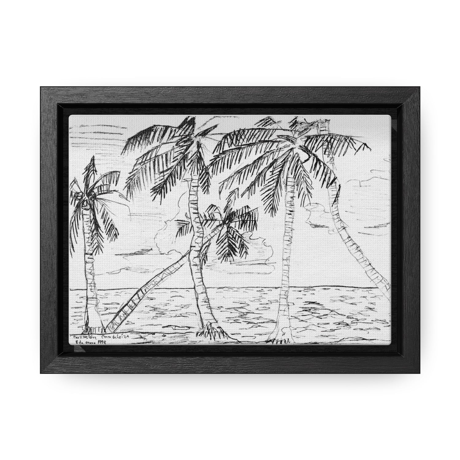 Collection Image for All Canvas Art : "Palm Trees Near Loiza, P.R. Beach" - Gallery Canvas Wraps, Horizontal Frame - Line Art (PR)
