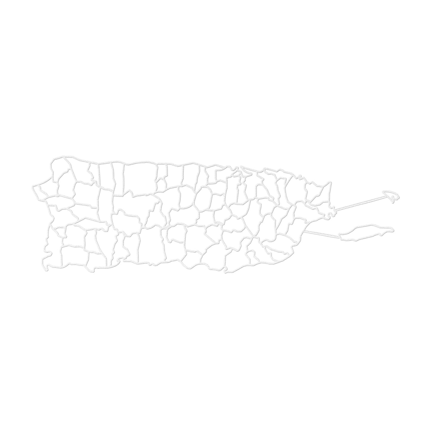 Puerto Rico and Its Municipalities: Wall Metal Map