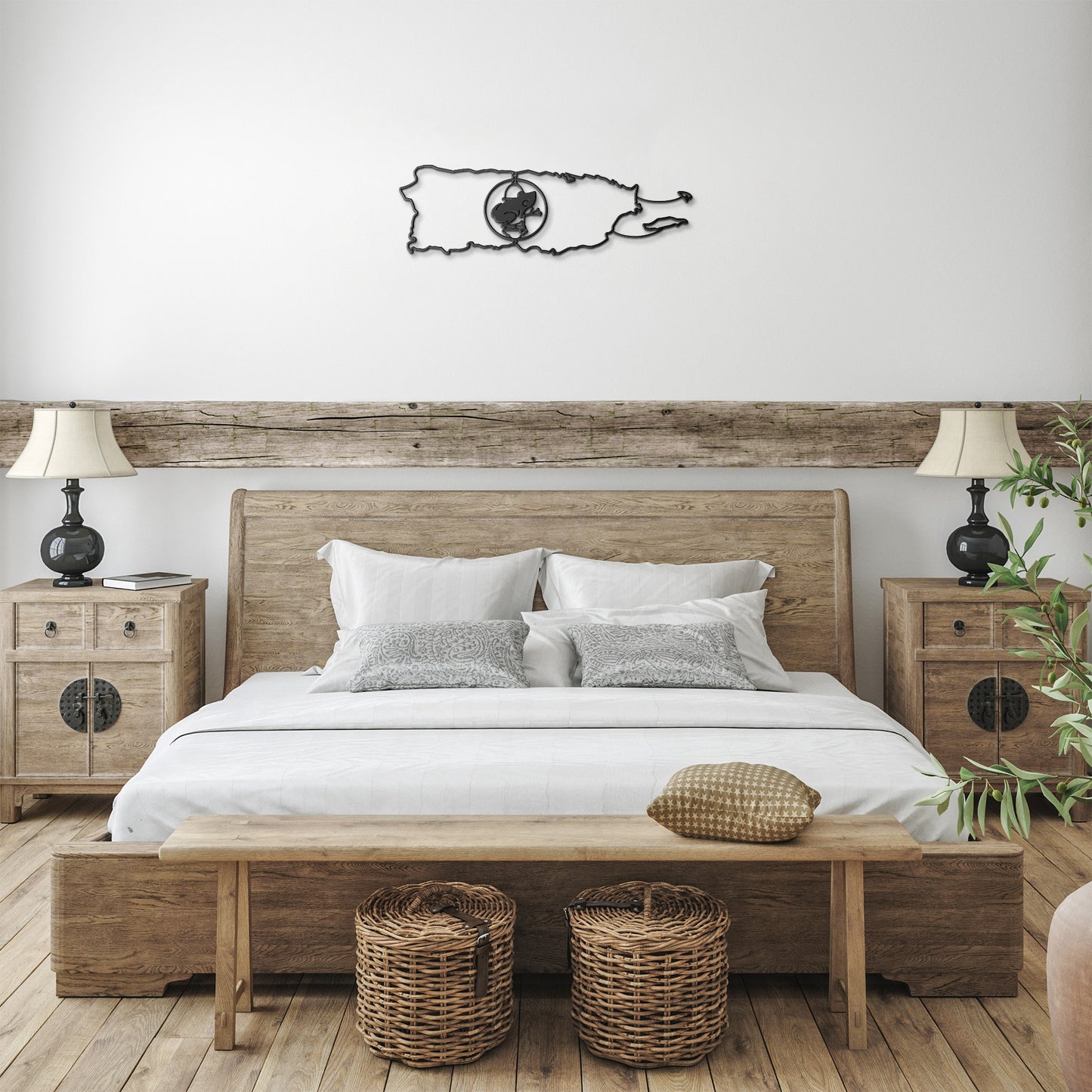 Puerto Rico: Coqui and Garita: Wall Metal Map