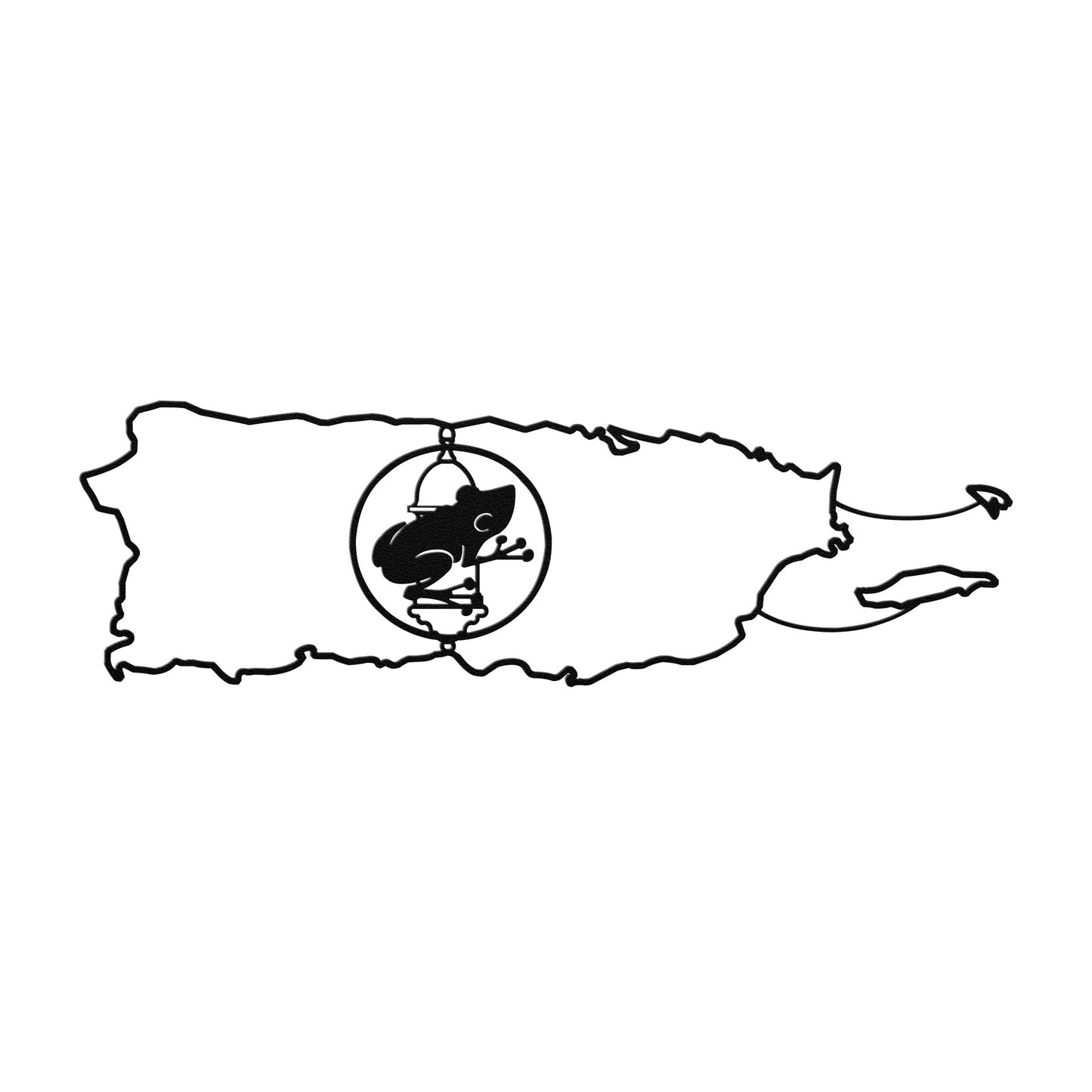 Puerto Rico: Coqui and Garita: Wall Metal Map